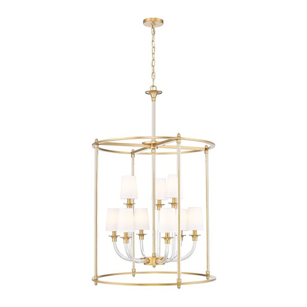 Z-Lite Katerina 9-Light Mixed Material Chandelier - Rubbed Brass