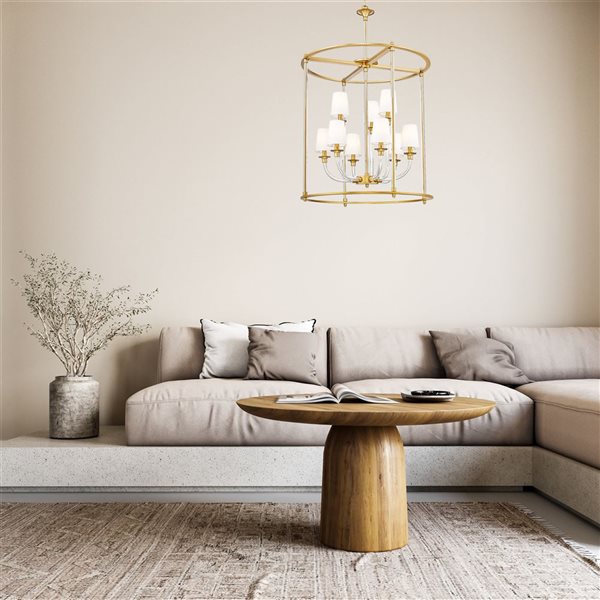 Z-Lite Katerina 9-Light Mixed Material Chandelier - Rubbed Brass