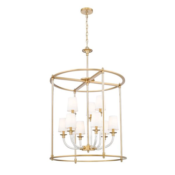 Z-Lite Katerina 9-Light Mixed Material Chandelier - Rubbed Brass