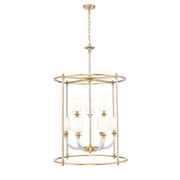 Z-Lite Katerina 9-Light Mixed Material Chandelier - Rubbed Brass