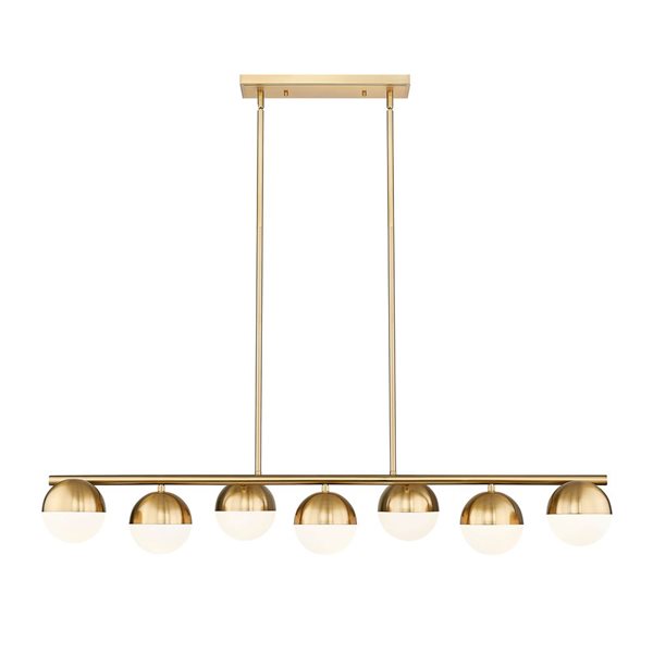 Z-Lite Realm Sphere 7-Light Linear Steel Chandelier - Modern Gold
