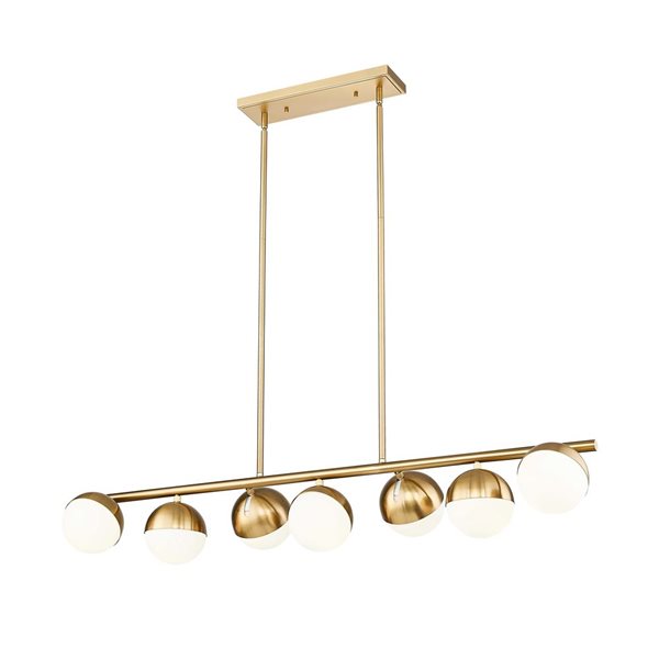 Z-Lite Realm Sphere 7-Light Linear Steel Chandelier - Modern Gold