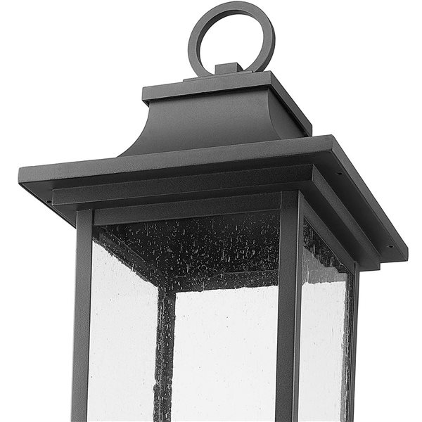 Z-Lite Tiberius 6-Light Outdoor Post Mount Fixture w/ Seeded Glass - Matte Black