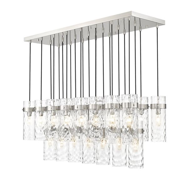 Z-Lite Fontaine 23-Light Linear Steel Chandelier - Brushed