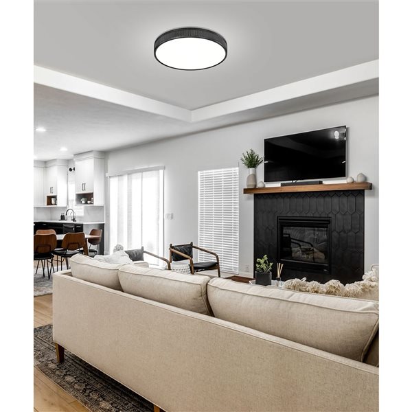 Z-Lite Stari 1-Light Flush Mount Ceiling Light - Matte Black