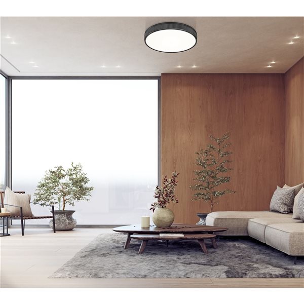 Z-Lite Stari 1-Light Flush Mount Ceiling Light - Matte Black