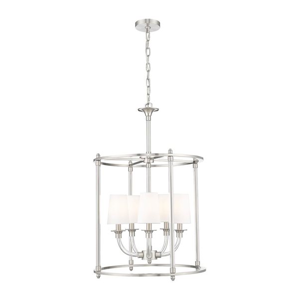 Z-Lite Katerina 5-Light Mixed Material Chandelier - Brushed Nickel