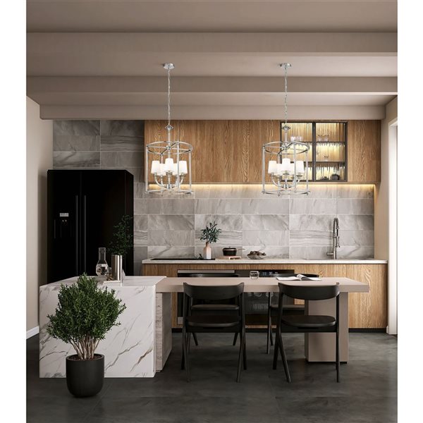 Z-Lite Katerina 5-Light Mixed Material Chandelier - Brushed Nickel