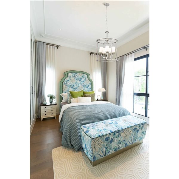 Z-Lite Katerina 5-Light Mixed Material Chandelier - Brushed Nickel