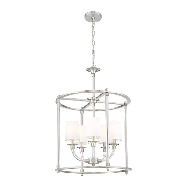 Z-Lite Katerina 5-Light Mixed Material Chandelier - Brushed Nickel