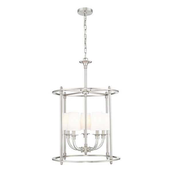 Z-Lite Katerina 5-Light Mixed Material Chandelier - Brushed Nickel
