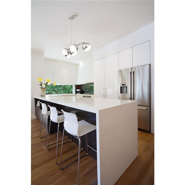 Z-Lite Realm Sphere 5-Light Linear Steel Chandelier - Brushed Nickel