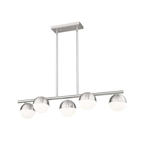 Z-Lite Realm Sphere 5-Light Linear Steel Chandelier - Brushed Nickel