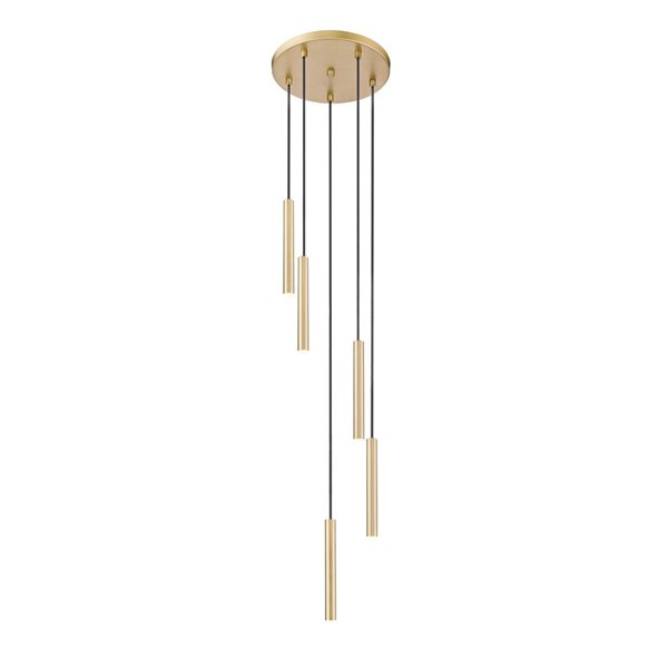 Z-Lite Forest 5-Light Steel Chandelier - Modern Gold