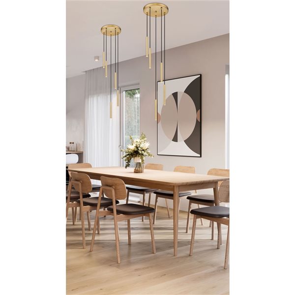 Z-Lite Forest 5-Light Steel Chandelier - Modern Gold