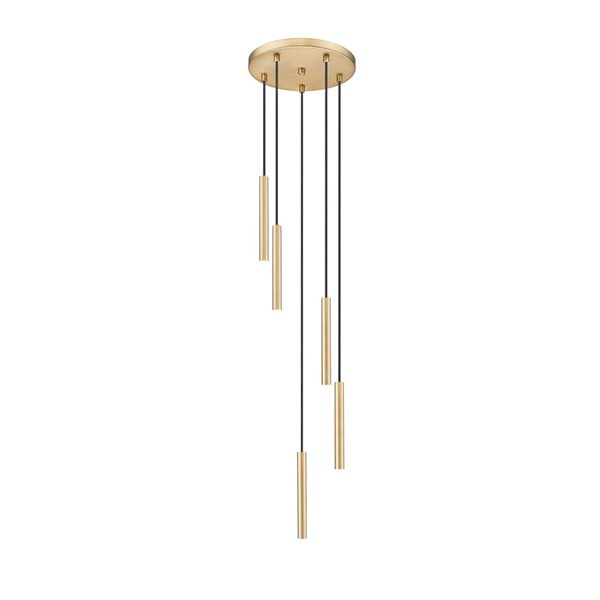 Z-Lite Forest 5-Light Steel Chandelier - Modern Gold