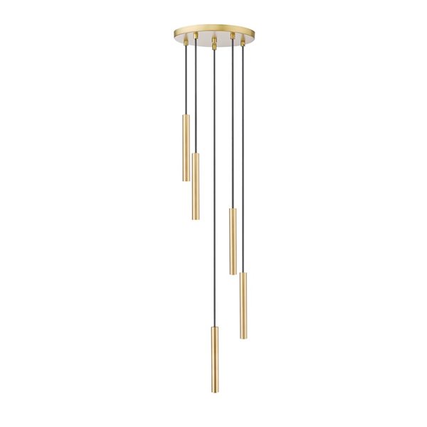 Z-Lite Forest 5-Light Steel Chandelier - Modern Gold