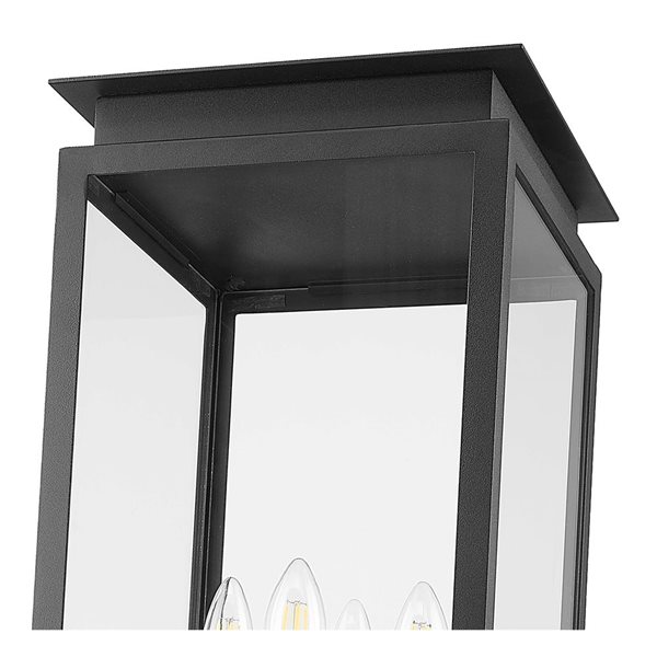 Z-Lite Nova 4-Light Outdoor Post Mount Fixture w/ Clear Glass - Matte Black