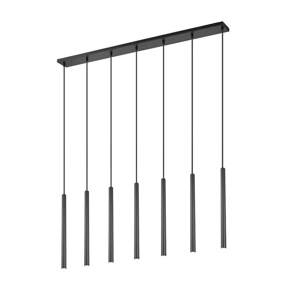 Z-Lite Forest 7-Light Linear Steel Chandelier - Matte Black