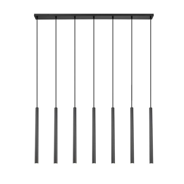 Z-Lite Forest 7-Light Linear Steel Chandelier - Matte Black