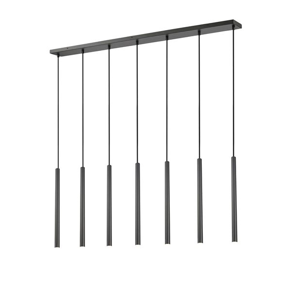 Z-Lite Forest 7-Light Linear Steel Chandelier - Matte Black