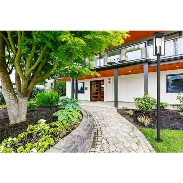 Z-Lite Nova 4-Light Outdoor Post Mounted Fixture w/ Clear Glass - Matte Black