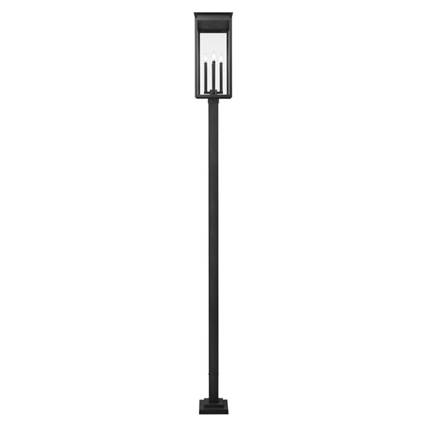 Z-Lite Nova 4-Light Outdoor Post Mounted Fixture w/ Clear Glass - Matte Black