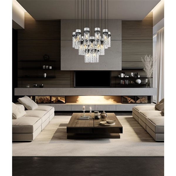 Z-Lite Fontaine 27-Light Steel Chandelier - Matte Black