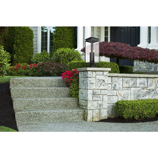 Z-Lite Nova 4-Light Outdoor Pier Mounted Fixture w/ Clear Glass - Matte Black