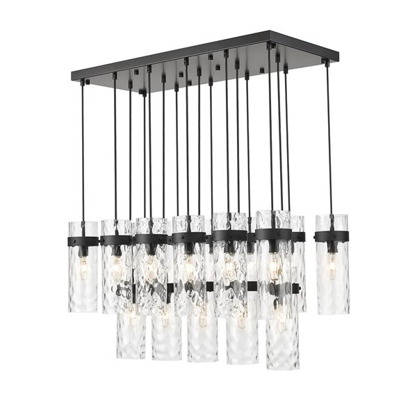 Z-Lite Fontaine 17-Light Linear Steel Chandelier - Matte Black