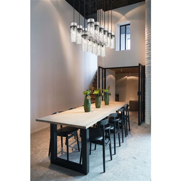 Z-Lite Fontaine 17-Light Linear Steel Chandelier - Matte Black