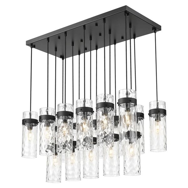 Z-Lite Fontaine 17-Light Linear Steel Chandelier - Matte Black