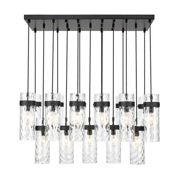 Z-Lite Fontaine 17-Light Linear Steel Chandelier - Matte Black