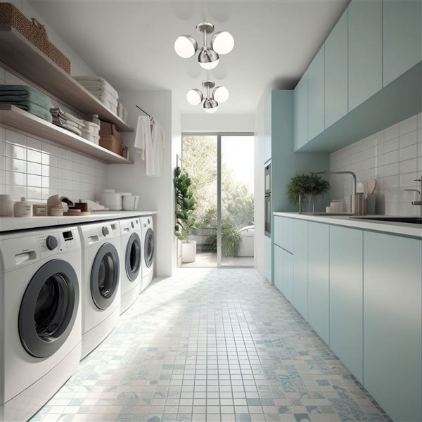 Z-Lite Realm Sphere 3-Light Semi Flush Mount Ceiling Light - Brushed Nickel