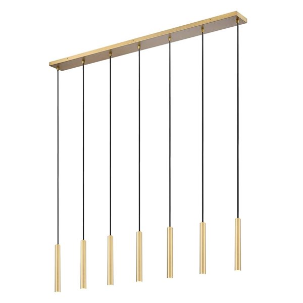 Z-Lite Forest 7-Light Linear Steel Chandelier - Modern Gold