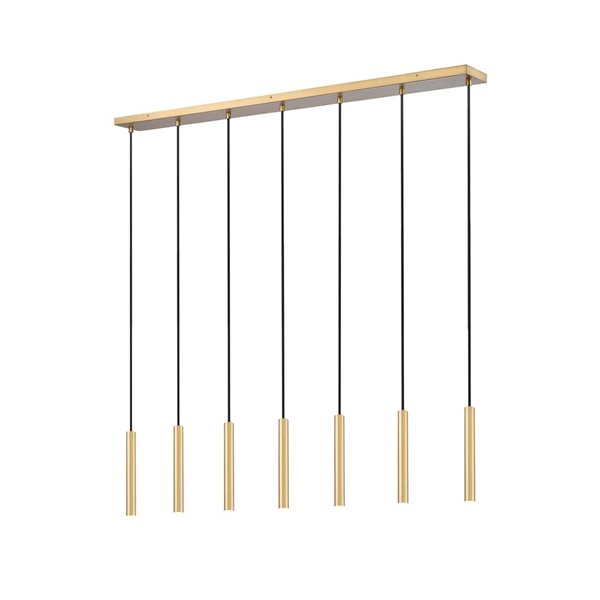 Z-Lite Forest 7-Light Linear Steel Chandelier - Modern Gold