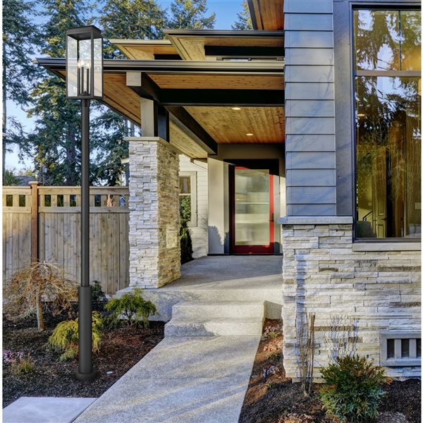 Z-Lite Nova 4-Light Outdoor Post Mounted Fixture w/ Clear Glass - Matte Black