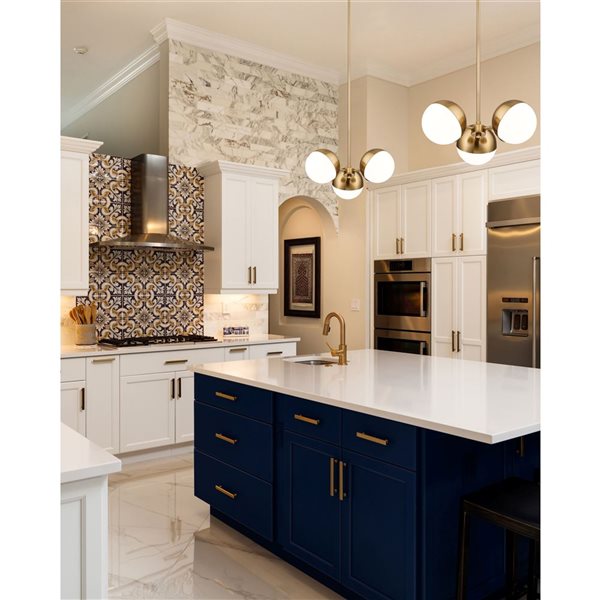 Z-Lite Realm Sphere 3-Light Steel Chandelier - Modern Gold