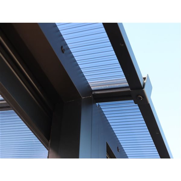 Gazebo Penguin Florence Wall Mounted Solarium 8 x 16-ft w/ Polycarbonate Roof - Black