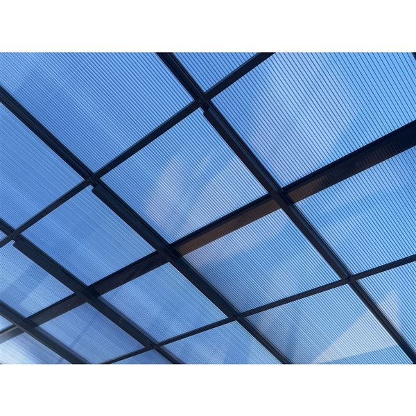 Gazebo Penguin Florence Wall Mounted Solarium 8 x 16-ft w/ Polycarbonate Roof - Black