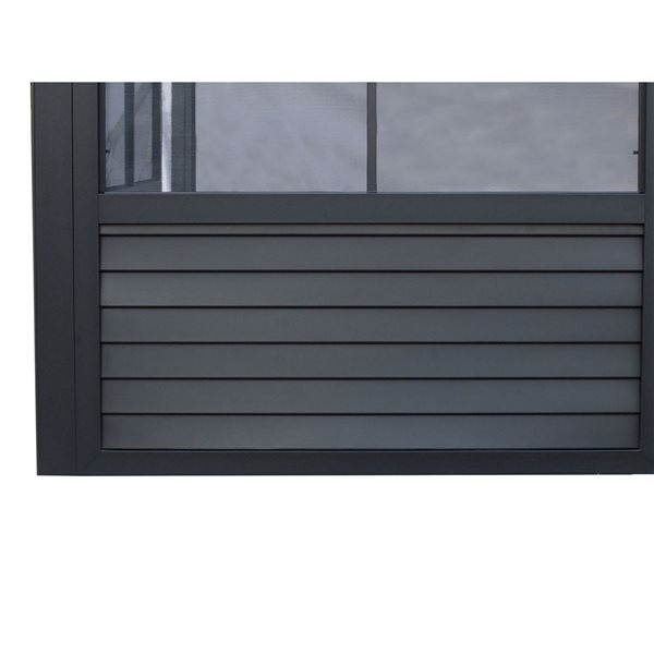 Gazebo Penguin Florence Wall Mounted Solarium 8 x 16-ft w/ Polycarbonate Roof - Black