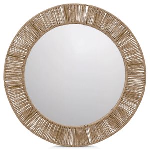Miroir mural rond Bouclair 22 po l. avec cadre en jute naturel