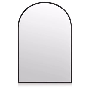 Bouclair 36 H x 24-in L Black Arched Framed Wall Mirror