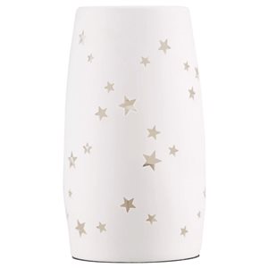 Bouclair White Star Cutout Ceramic G9 Bulb On/Off Switch Table Lamp