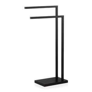 Porte-serviettes de sol Bouclair en métal noir avec 2 barres
