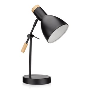 Bouclair Black Wood and Metal G9 Bulb On/Off Switch Downbridge Desk Lamp