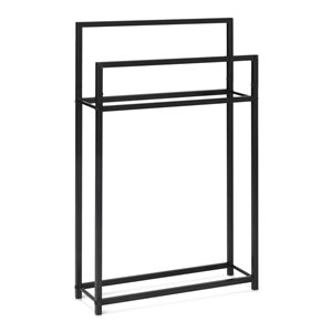 Bouclair Black Metal Floor Towel Rack w/ 4 Towel Bars