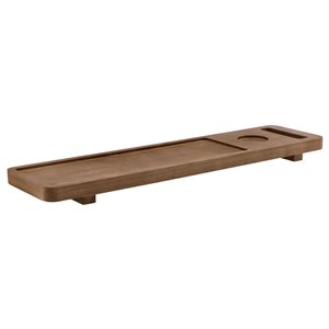 Bouclair Matte Brown Wood Bath Caddy Tray