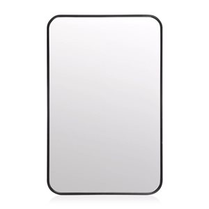Miroir mural rectangulaire Bouclair 28 h. x 18 po L. avec cadre noir avec coins arrondis