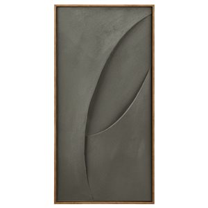 Bouclair 36 H x 18-in W Abstract Green Canvas Hand-Painted Framed Art